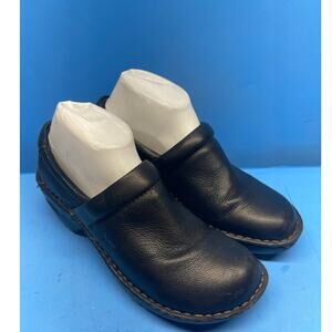 B.O.C Womens Mules Shoes Size 9.5 M Black Leather Clogs Slip-on